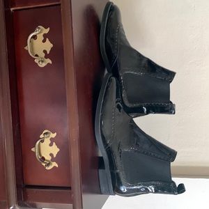 Black faux leather boots made in Italy size 8 .5 Ladies new never worn